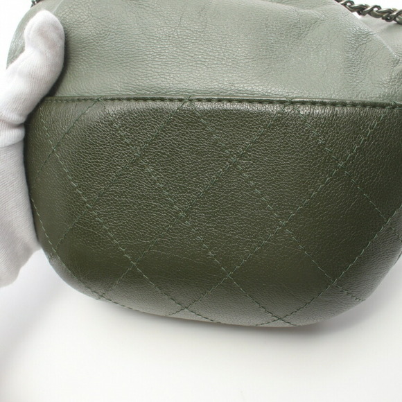 CHANEL Gabriel chain Shoulder Bag green leather combination - Picture 8 of 8